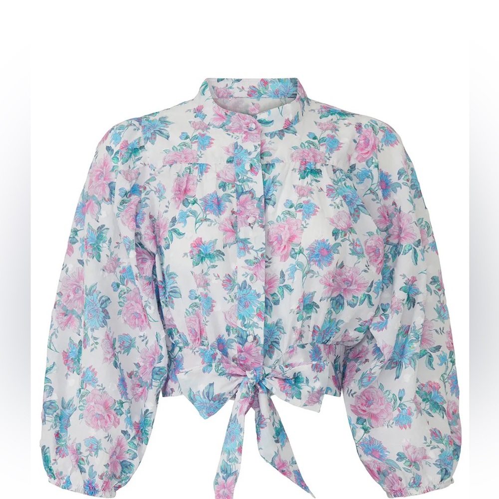 LoveShackFancy Triste floral crop top